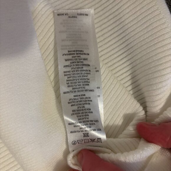 French Connection White Puff Sleeve Knit Top – Size S - Picture 5 of 6
